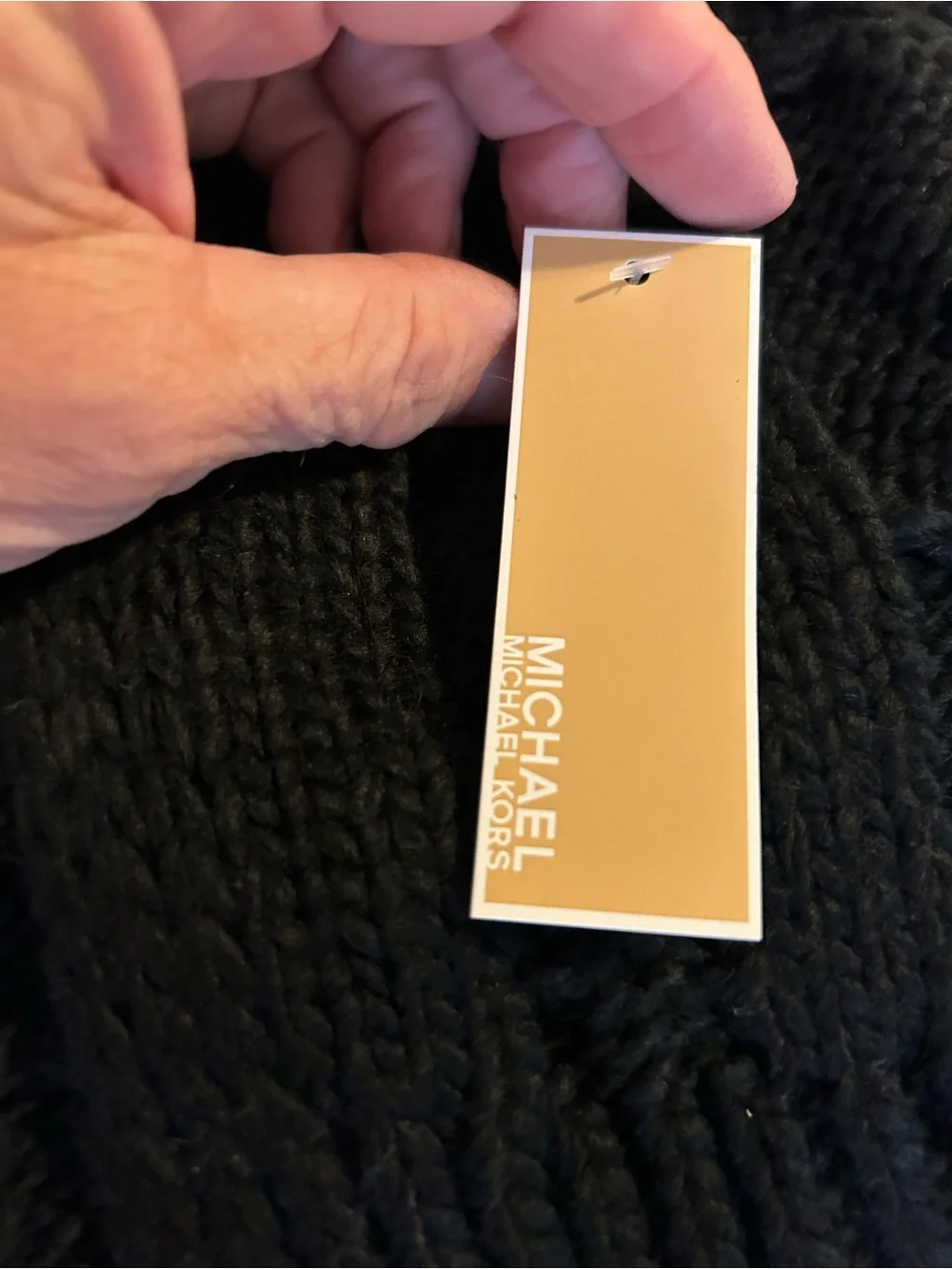 MICHAEL Michael Kors Black Cable Knit Scarf